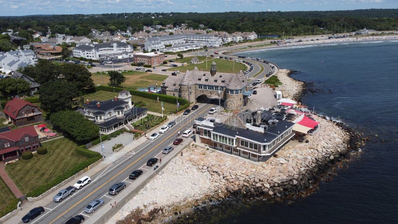 The Narragansett Towers, Narragansett, Rhode Island. Originally constructed in 1883 as part of a luxurious casino complex, it served as a hub for entertainment and social gatherings during the Gilded Age. The structure, designed in the Moorish architectural style, hosted grand balls, concerts, and other extravagant events, attracting high society and tourists alike.