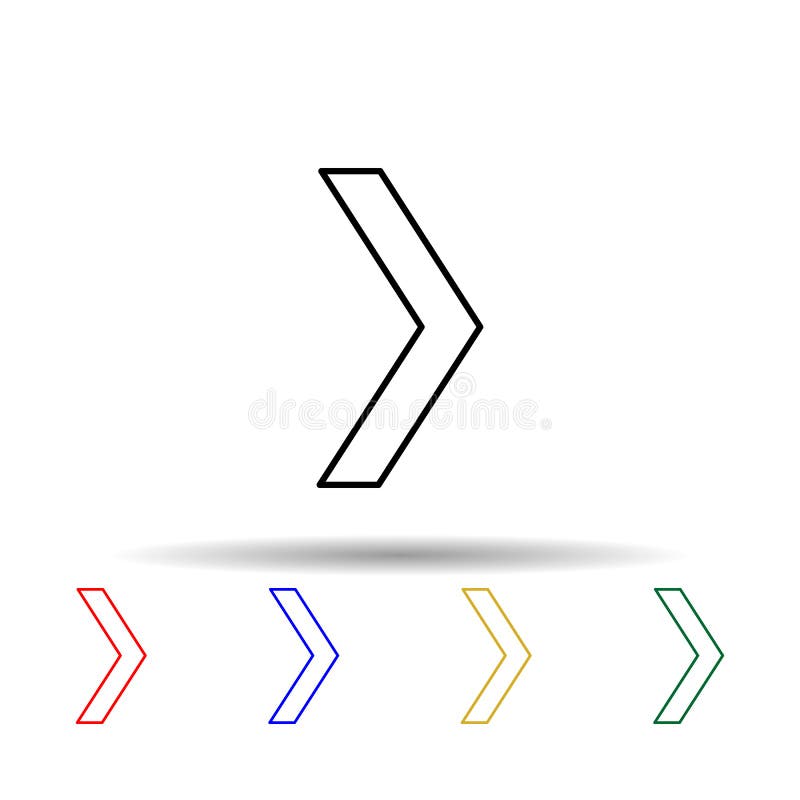 Narrow arrow multi color style icon. Simple thin line, outline vector of web icons for ui and ux, website or mobile application royalty free illustration