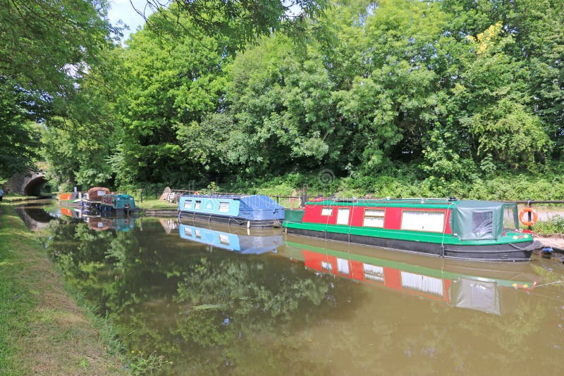 Narrow Boats on the Brecon Canal, Wales Stock Image Image of barge, reflection 255888455