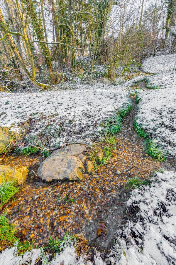 Stream Of Clean And Crystalline Water Of A River That Flows Between The