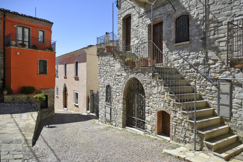 The Old Town of Guardia Perticara, Italy. Stock Image - Image of ...