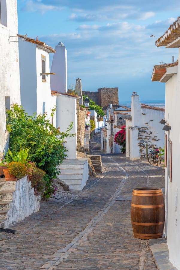 Narrow street in the old town in Portuguese village Monsaraz