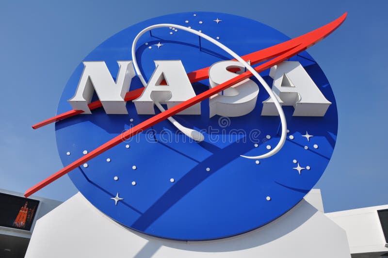 NASA LOGO AT THE ENTRANCE TO THE SPACE CENTER