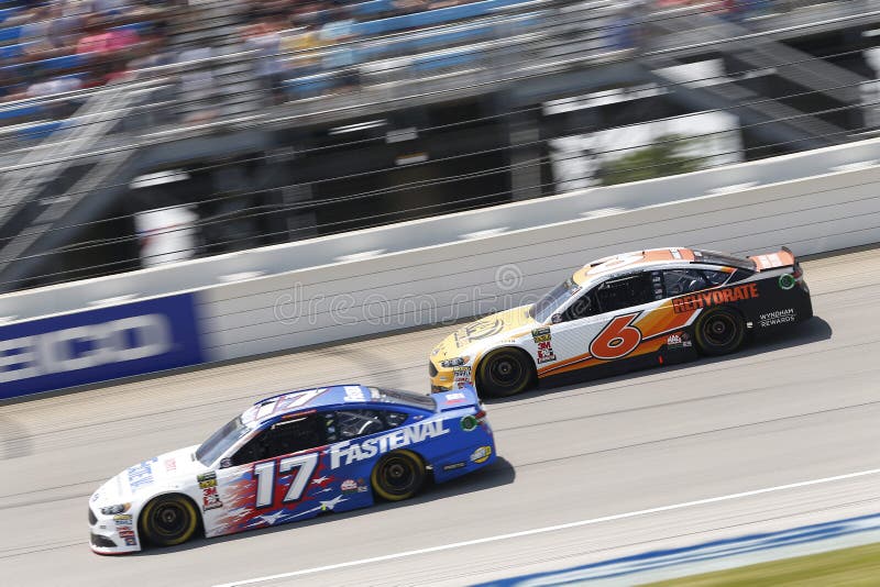 July 01, 2018 - Joliet, Illinois , USA: Ricky Stenhouse, Jr 17 Trevor Bayne 6 battle for position during the Overton`s 400 at Chicagoland Speedway in Joliet, Illinois . July 01, 2018 - Joliet, Illinois , USA: Ricky Stenhouse, Jr 17 Trevor Bayne 6 battle for position during the Overton`s 400 at Chicagoland Speedway in Joliet, Illinois .