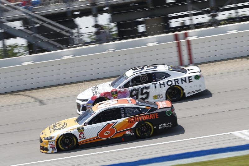 July 01, 2018 - Joliet, Illinois , USA: Trevor Bayne 6 battles for position during the Overton`s 400 at Chicagoland Speedway in Joliet, Illinois . July 01, 2018 - Joliet, Illinois , USA: Trevor Bayne 6 battles for position during the Overton`s 400 at Chicagoland Speedway in Joliet, Illinois .