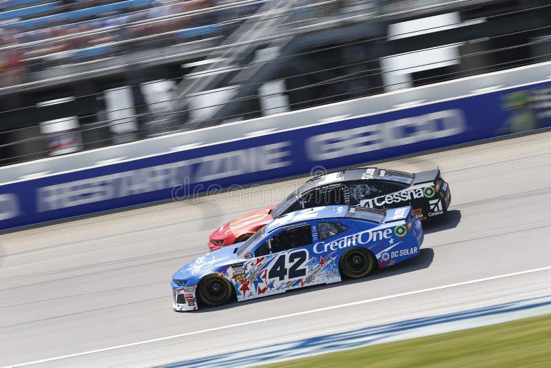 July 01, 2018 - Joliet, Illinois , USA: Kyle Larson 42 and Jamie McMurray 1 battle for position during the Overton`s 400 at Chicagoland Speedway in Joliet, Illinois . July 01, 2018 - Joliet, Illinois , USA: Kyle Larson 42 and Jamie McMurray 1 battle for position during the Overton`s 400 at Chicagoland Speedway in Joliet, Illinois .