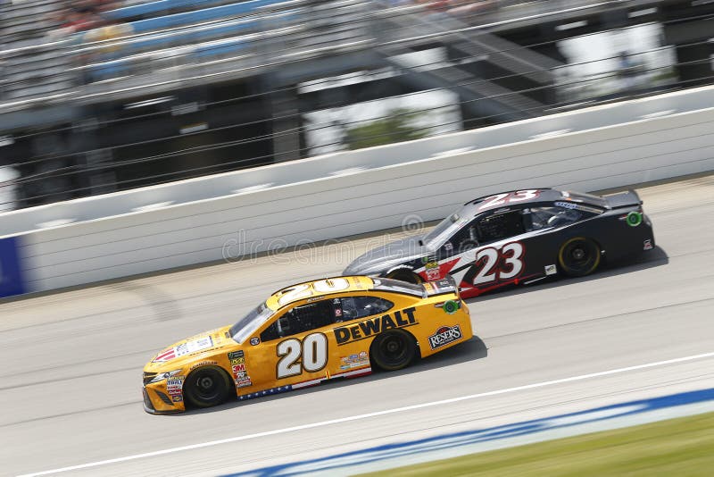 July 01, 2018 - Joliet, Illinois , USA: Erik Jones 20 battles for position during the Overton`s 400 at Chicagoland Speedway in Joliet, Illinois . July 01, 2018 - Joliet, Illinois , USA: Erik Jones 20 battles for position during the Overton`s 400 at Chicagoland Speedway in Joliet, Illinois .