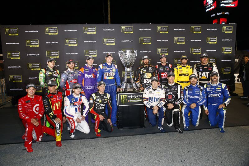 September 09, 2017 - Richmond, Virginia, USA: Denny Hamlin 11, Chase Elliott 24, Austin Dillon 3, Kurt Busch 41, Ryan Newman 31, Kyle Larson 42, Jamie McMurray 1, Ryan Blaney 21, Kasey Kahne 5, Brad Keselowski 2, Kevin Harvick 4, Ricky Stenhouse Jr 17, Jimmie Johnson 48, Kyle Busch 18, Martin Truex Jr 78, and Matt Kenseth 20 take photos after being locked in for the. September 09, 2017 - Richmond, Virginia, USA: Denny Hamlin 11, Chase Elliott 24, Austin Dillon 3, Kurt Busch 41, Ryan Newman 31, Kyle Larson 42, Jamie McMurray 1, Ryan Blaney 21, Kasey Kahne 5, Brad Keselowski 2, Kevin Harvick 4, Ricky Stenhouse Jr 17, Jimmie Johnson 48, Kyle Busch 18, Martin Truex Jr 78, and Matt Kenseth 20 take photos after being locked in for the