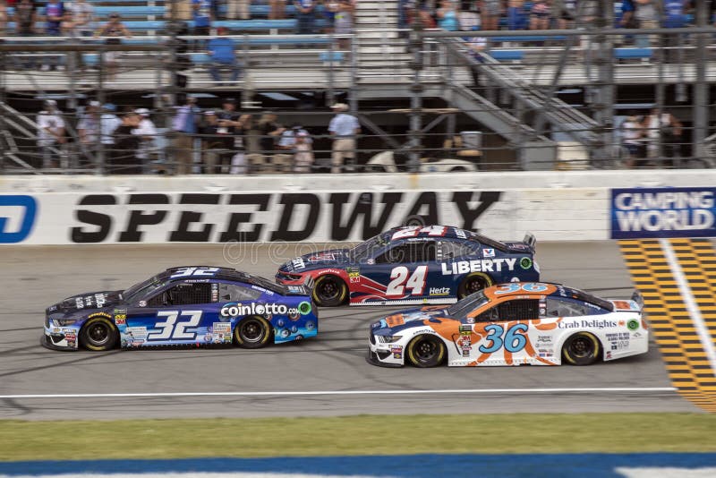 June 30, 2019 - Joliet, Illinois , USA: Corey LaJoie 32 battles for position for  the track for the Camping World 400 at Chicagoland Speedway in Joliet, Illinois. June 30, 2019 - Joliet, Illinois , USA: Corey LaJoie 32 battles for position for  the track for the Camping World 400 at Chicagoland Speedway in Joliet, Illinois
