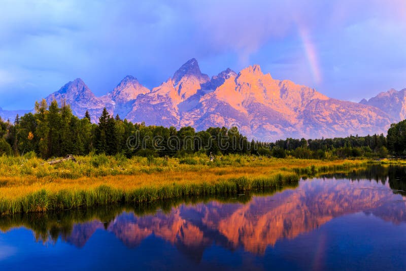 Nascer do sol grande de Teton fotos de stock Nascer do sol grande de Teton fotos de stock