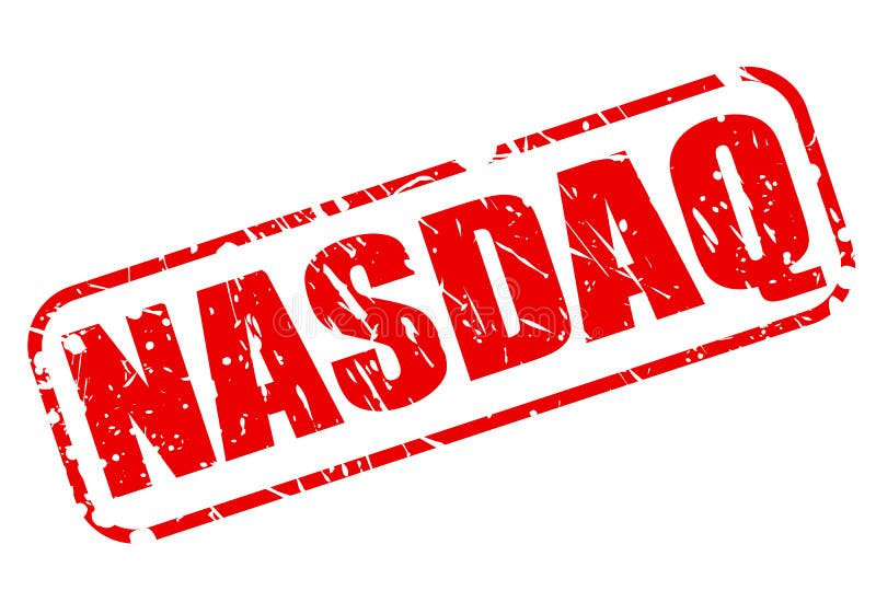 NASDAQ red stamp text royalty free illustration