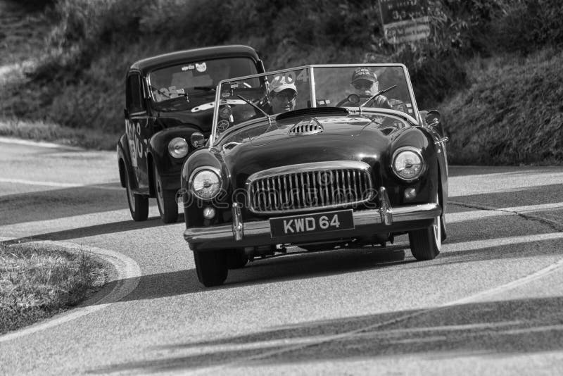 Nash Healey Sports 3850 Cm3 1950 在mille Miglia 18赛车上 这是意大利著名的历史赛事1927 1957 编辑类照片 图片包括有可以 历史