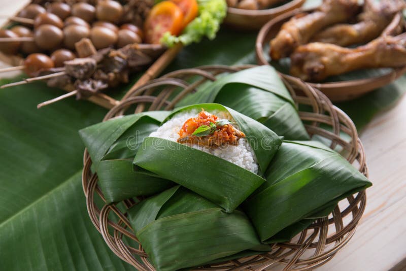 Nasi Angkringan or Nasi Kucing. Indonesian Traditional Stock Image