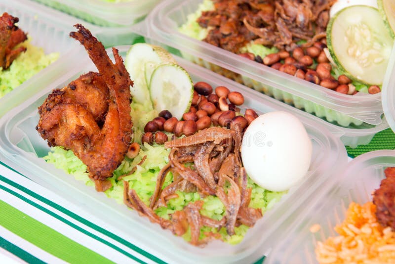 Nasi Lemak известная еда завтрака Малайзии стоковое изображение rf