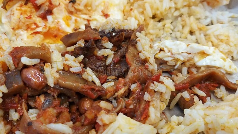 Nasi lemak - это ароматное блюдо из риса, приготовленное в кокосовом молоке стоковое изображение