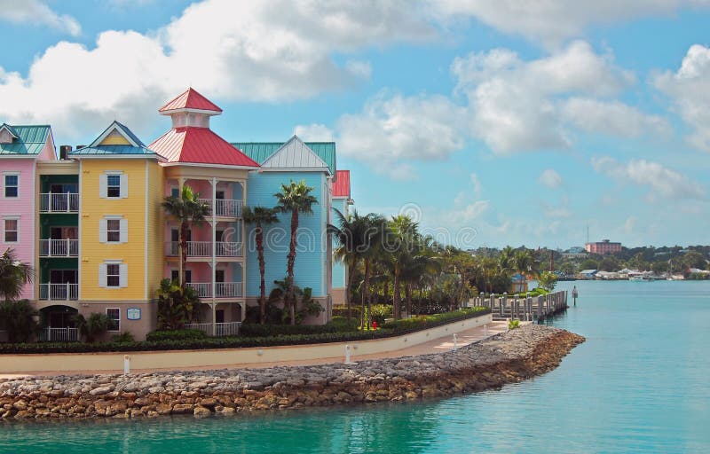 Nassau de Bahamas Kleurrijke Huizen in de stad