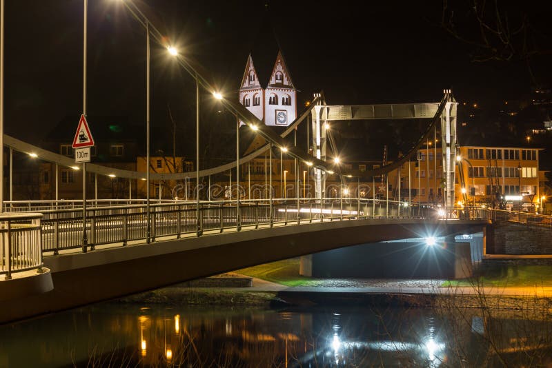 nassau miasto Germany przy nocą obrazy stock nassau miasto Germany przy nocą obrazy stock