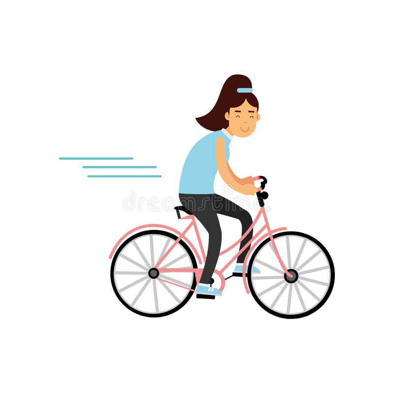 Nastoletni dziewczyny kolarstwo na bicyklu, dziewczyna robi sportowi, aktywna stylu życia wektoru ilustracja royalty ilustracja Nastoletni dziewczyny kolarstwo na bicyklu, dziewczyna robi sportowi, aktywna stylu życia wektoru ilustracja royalty ilustracja