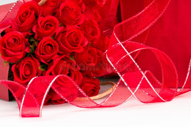 Nastro con le rose fotografia stock Nastro con le rose fotografia stock
