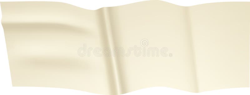 Nastro di carta adesiva beige, realistico, ondulato, con pieghe e rughe, che crea una tessitura e leggermente traslucida illustrazione di stock