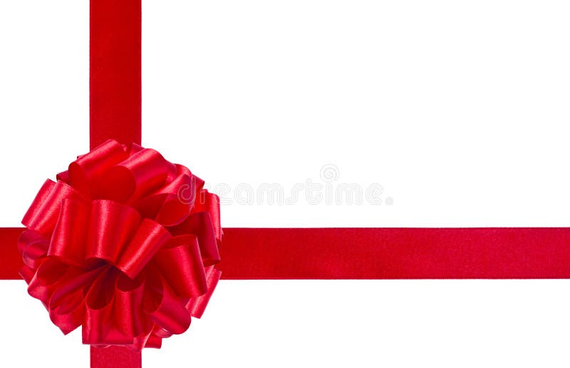 Nastro ed arco rossi, concetto del contenitore di regalo fotografia stock Nastro ed arco rossi, concetto del contenitore di regalo fotografia stock