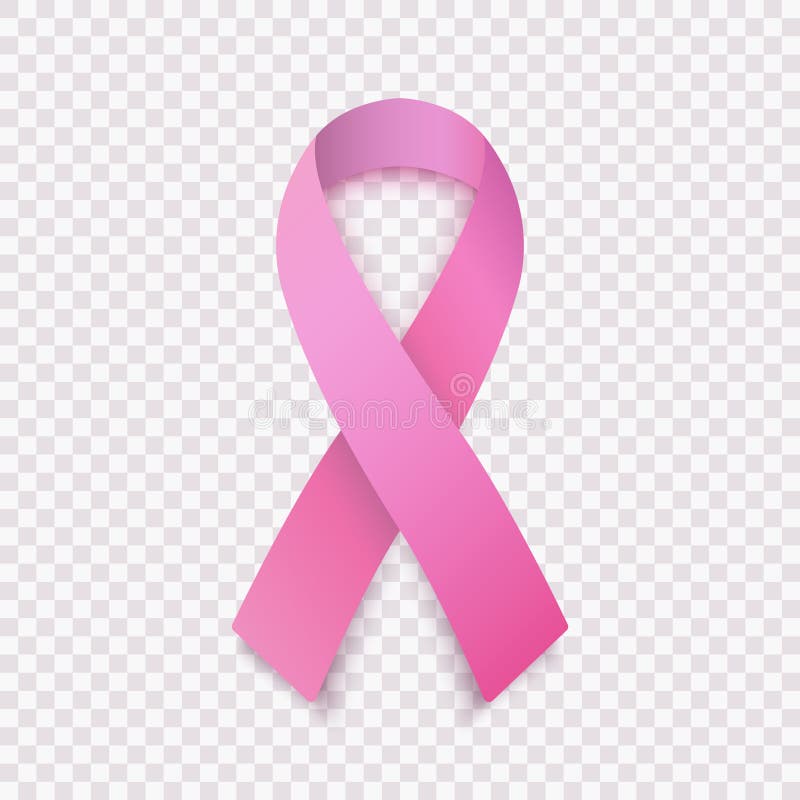 Nastro rosa realistico dell'illustrazione di riserva di vettore, simbolo di consapevolezza del cancro al seno, isolato su un fond illustrazione di stock