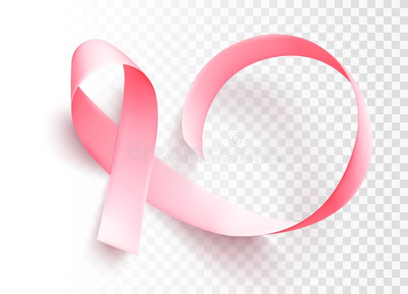Nastro rosa realistico Simbolo del mese di consapevolezza del cancro al seno ad ottobre illustrazione vettoriale