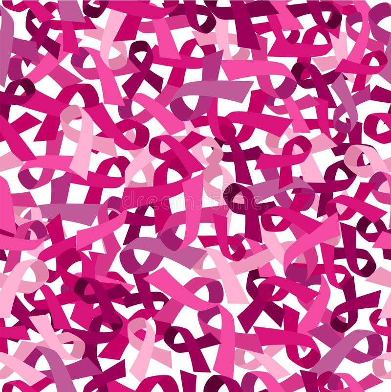 Nastro rosa senza cuciture del modello del cancro al seno illustrazione vettoriale
