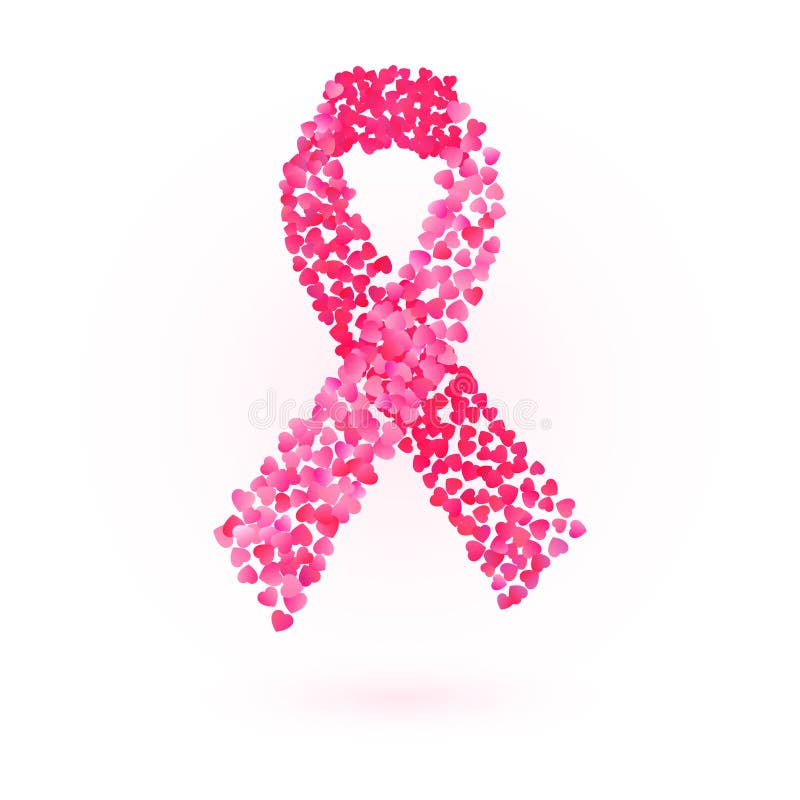 Nastro rosa - simbolo di consapevolezza del cancro al seno illustrazione di stock