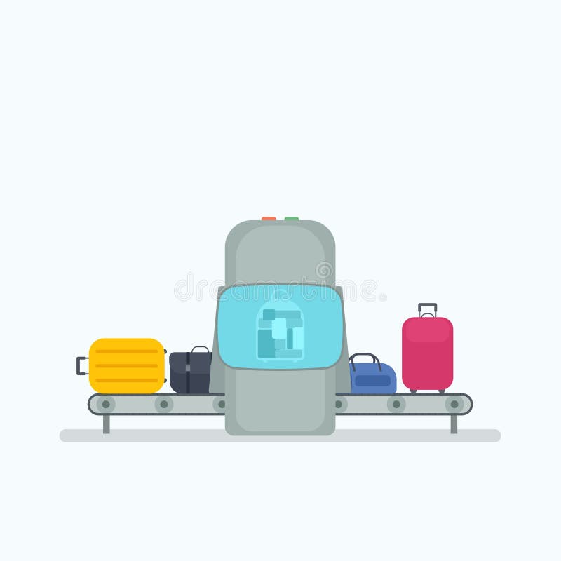 Nastro trasportatore in aeroporto illustrazione di stock Nastro trasportatore in aeroporto illustrazione di stock