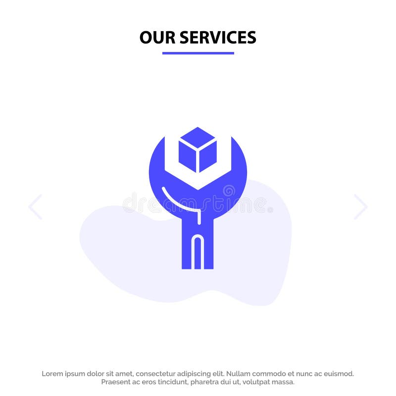 Our Services Config, Develop, Product, Sdk, Service Solid Glyph Icon Web card Template. Our Services Config, Develop, Product, Sdk, Service Solid Glyph Icon Web card Template