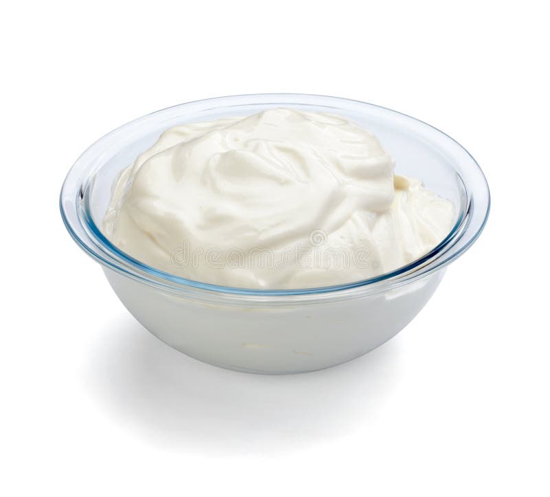 Close up of sour cream on white background with clipping path. Close up of sour cream on white background with clipping path