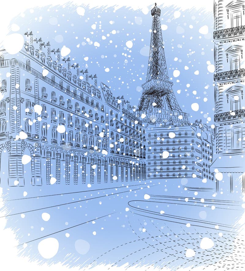 Natal em Paris ilustração royalty free