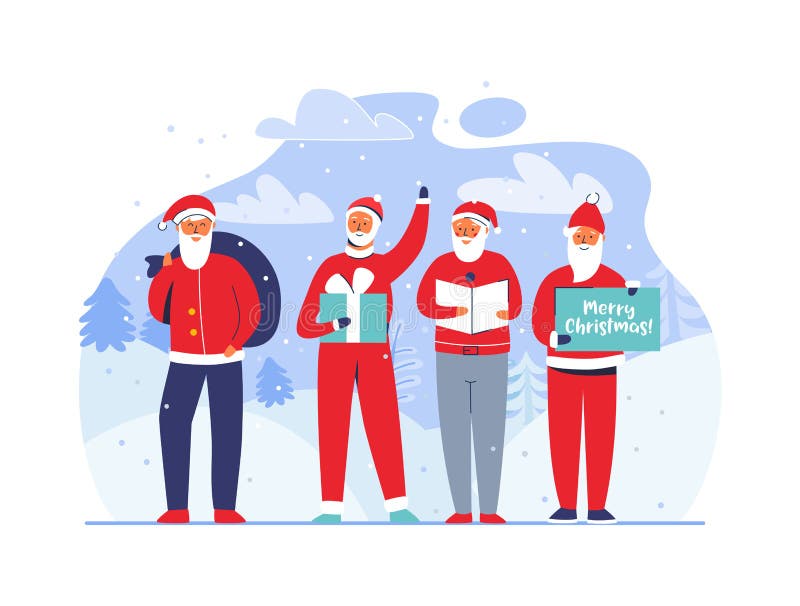 Natal Santa Claus no fundo nevado Caráteres lisos bonitos dos feriados de inverno Cartão do ano novo feliz com Santa ilustração do vetor Natal Santa Claus no fundo nevado Caráteres lisos bonitos dos feriados de inverno Cartão do ano novo feliz com Santa ilustração do vetor