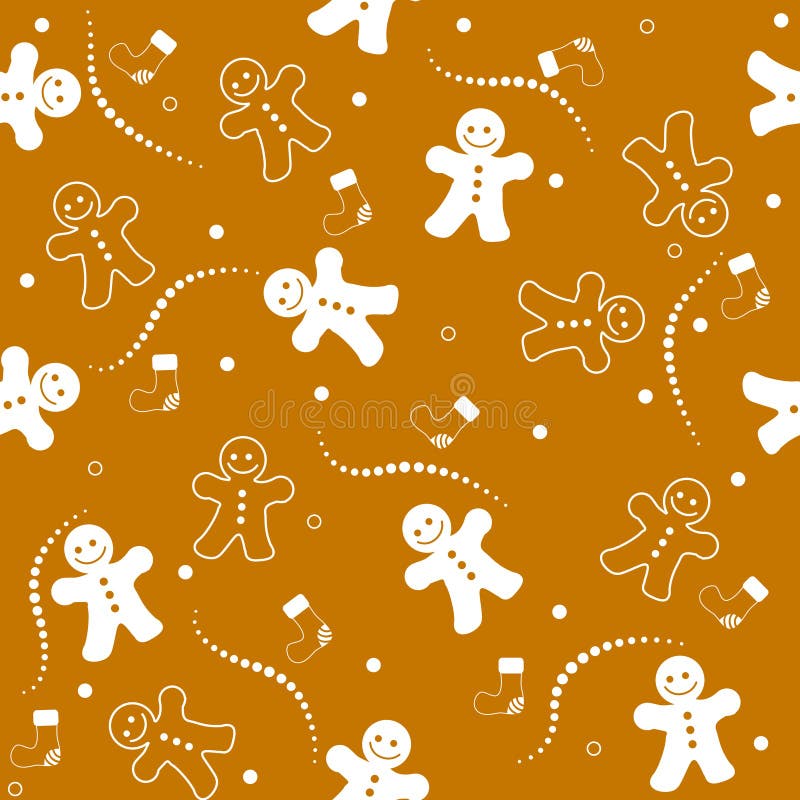Natal sem emenda do teste padrão do pão-de-espécie ilustração do vetor Natal sem emenda do teste padrão do pão-de-espécie ilustração do vetor
