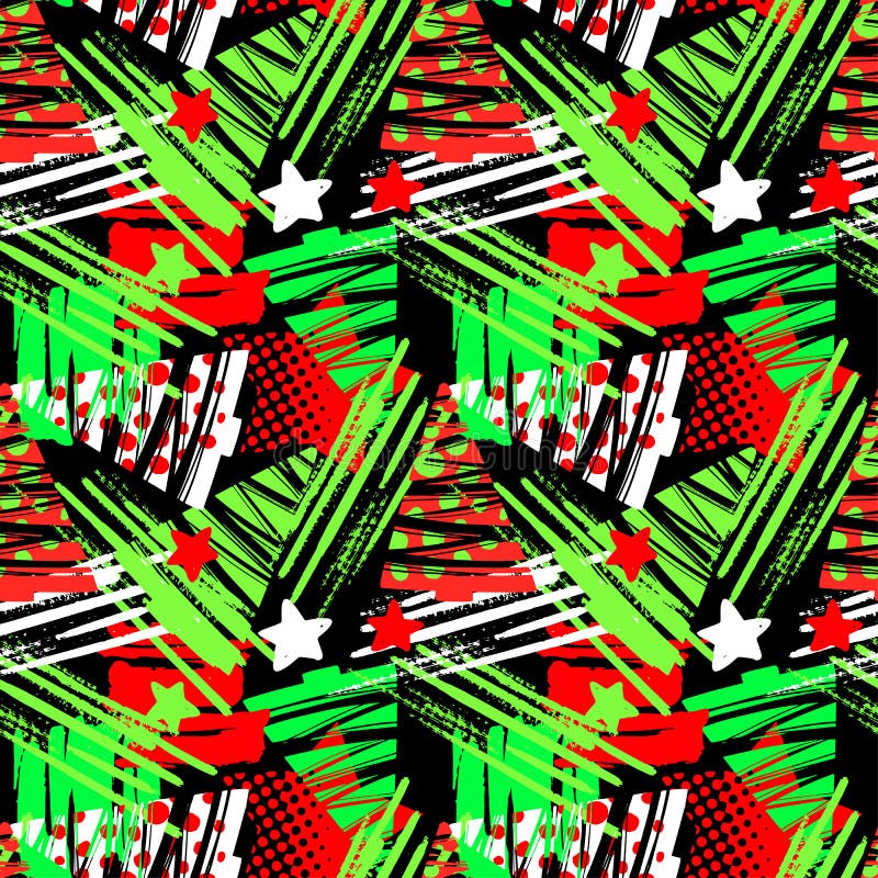 Natal sem emenda que repete o teste padrão expressivo da tinta do ofício da mão ilustração royalty free Natal sem emenda que repete o teste padrão expressivo da tinta do ofício da mão ilustração royalty free
