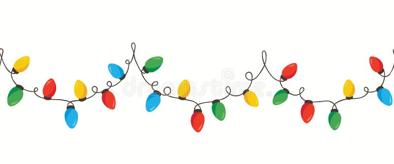 Natale che variopinto di festa di vettore il retro il nuovo anno ha intrecciato le luci della corda ha isolato il fondo orizzonta royalty illustrazione gratis
