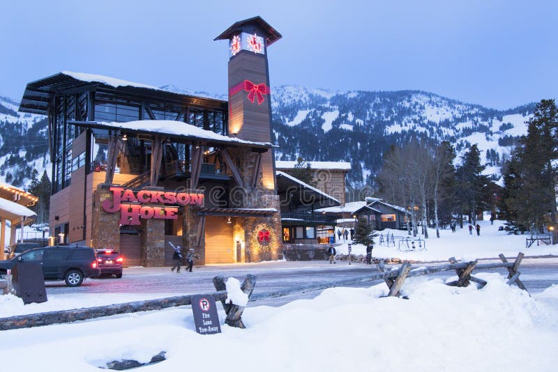 The base of Jackson Hole Mountain Resort at Christmas, one of the top ski stations in North America. The base of Jackson Hole Mountain Resort at Christmas, one of the top ski stations in North America.