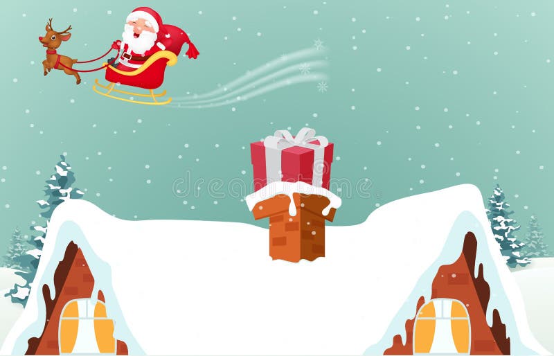 Natale il Babbo Natale con la renna royalty illustrazione gratis Natale il Babbo Natale con la renna royalty illustrazione gratis
