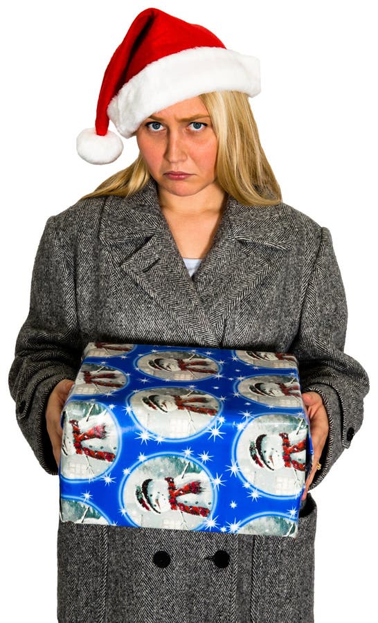 Natale Santa Woman Present Isolated fotografie stock libere da diritti Natale Santa Woman Present Isolated fotografie stock libere da diritti