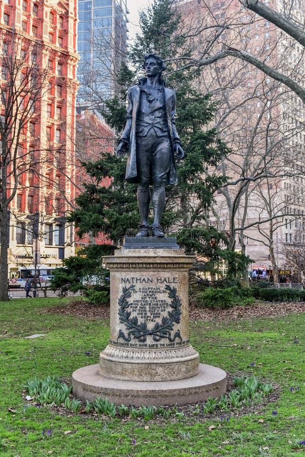 Nathan Hale Monument New York City Image stock éditorial Image du