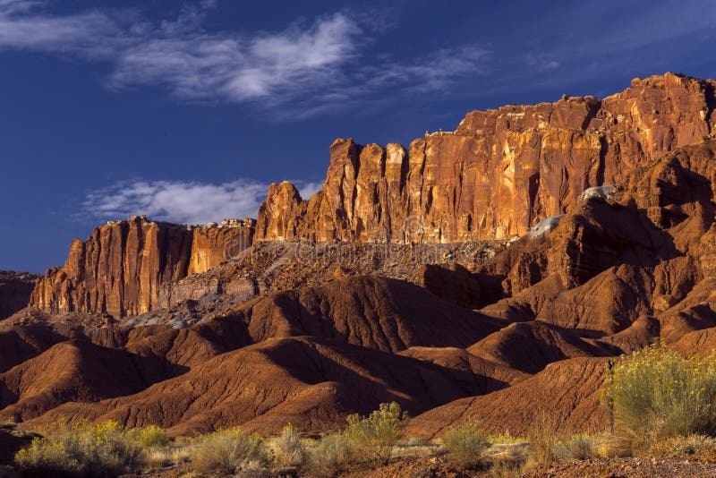 Nationaal park van het hoofdrif in Zuid-Utah Historische vormgeving