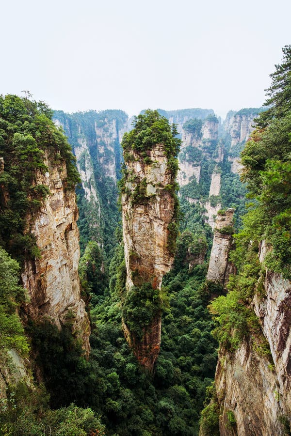 Nationaal park Zhangjiajie in China royalty-vrije stock afbeeldingen Nationaal park Zhangjiajie in China royalty-vrije stock afbeeldingen