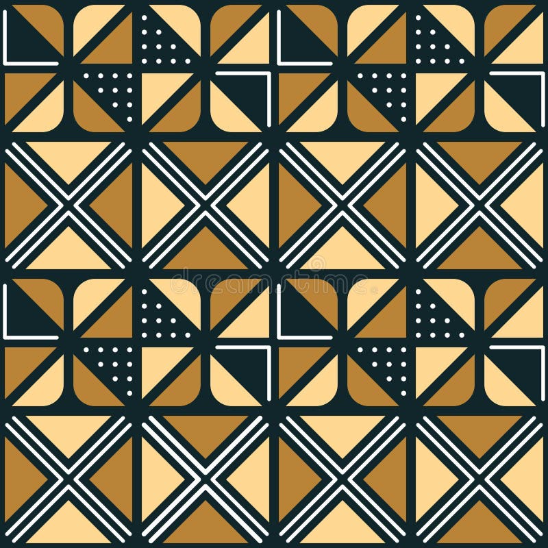 National African ornament with triangular elements vector illustration