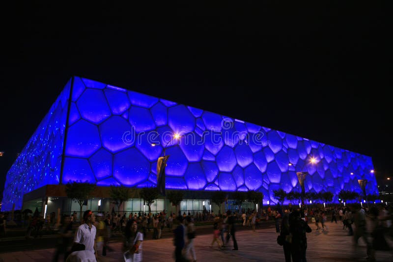 The National Aquatics Center in beijing stock photos
