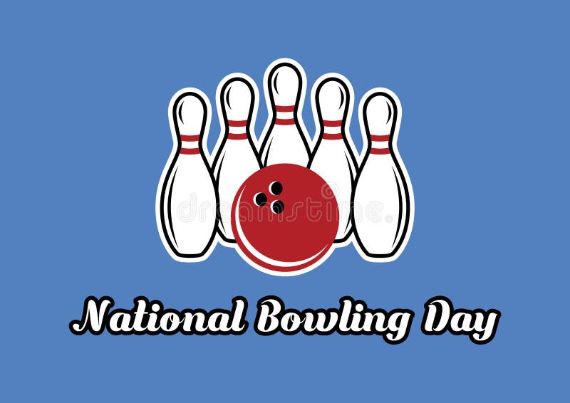 National Bowling Day Poster Design Stock Vector Illustration of