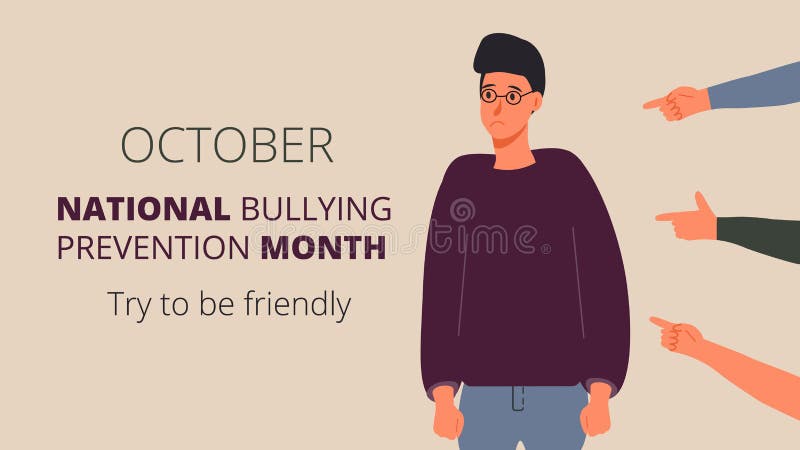 National Bullying Prevention Monat im Oktober in den USA Opferszene in der Gesellschaft lizenzfreie abbildung National Bullying Prevention Monat im Oktober in den USA Opferszene in der Gesellschaft lizenzfreie abbildung