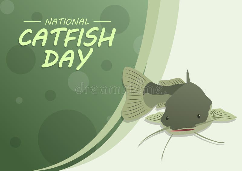 National Catfish Day, Horizontal Poster Template Stock Vector