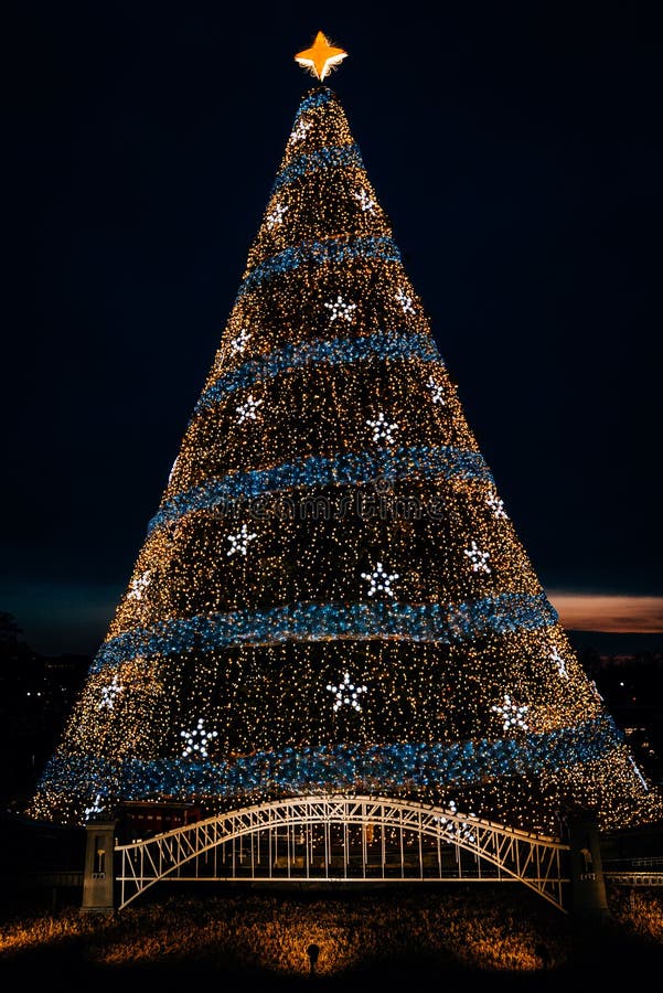 The National Christmas Tree at Night, in Washington, DC Stock Image