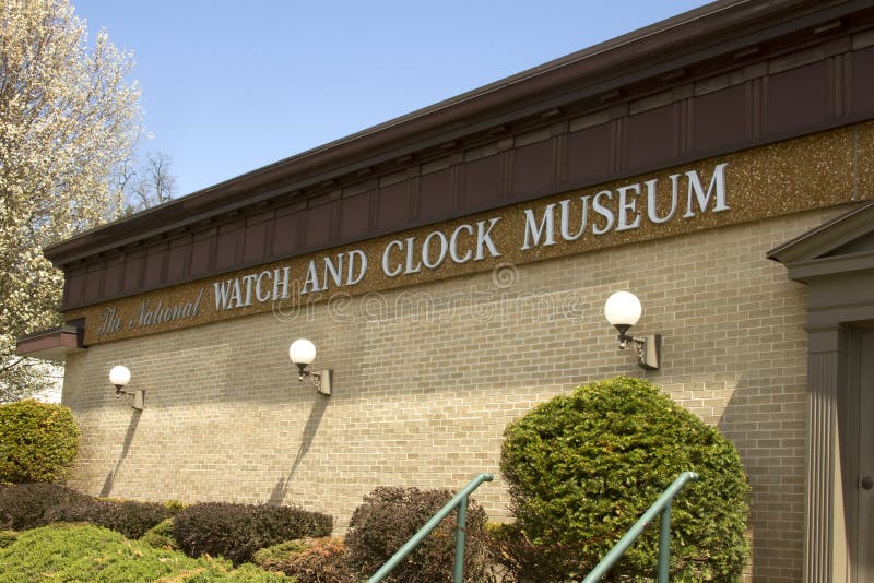 National Clock and Watch Museum Sign Editorial Photo Image of facade